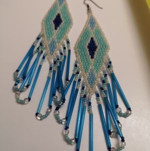 Stunning hand beaded earrings